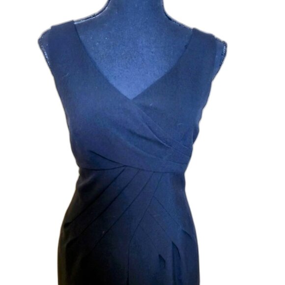 Calvin Klein Black Ruched Wrap Midi Dress - Picture 2 of 7